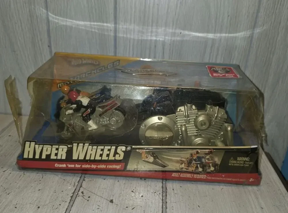Vintage Hot Wheels Hyper Wheels Dual Motorcycle Launcher And 2 Motorcycles New